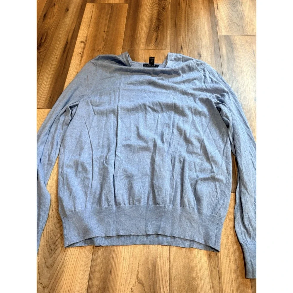 Banana Republic Luxury Blend Casual Silk Cashmere V-neck Sweater Men's XL Blue